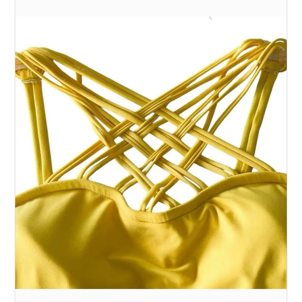 Magicsuit Morgan Yellow Criss Cross Tankini Top Size 8 - Picture 3 of 8